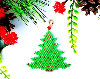 Brick Stitch Pattern, Beading pattern, Instant download, PDF Brick Stitch Pattern, Digital file pdf, Brick Stitch Christmas Tree Pattern