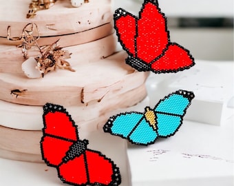 Brick Stitch Butterfly Pattern, Peyote Stitch Butterfly Pattern,Instant Download PDF, Digital file pdf, Beaded Butterfly, Seed Beads Pattern