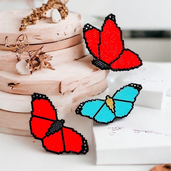 Brick Stitch Butterfly Pattern, Peyote Stitch Butterfly Pattern,Instant Download PDF, Digital file pdf, Beaded Butterfly, Seed Beads Pattern