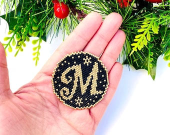 Peyote Stitch or Brick Stitch Pattern Letter M, Digital Download, PDF Pattern, Beaded Pattern, Seed Beads Peyote ,Bead Weaving Patterns