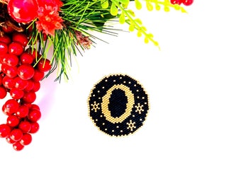 Peyote and Brick Stitch Pattern Letter O Digital Download Beaded Pattern