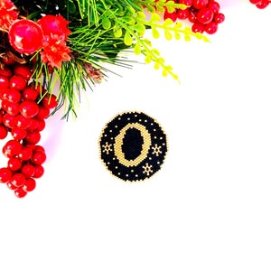 Ponto Peiote ou Padrão de Ponto de Tijolo Letra O, Download Digital, Padrão PDF, Padrão Frisado, Miçangas Peiote, Padrões de Tecelagem de Contas