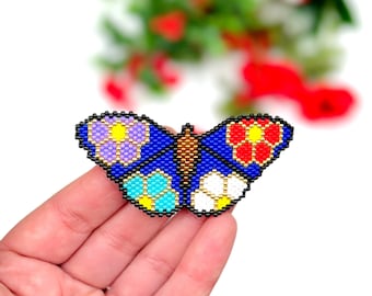 Beaded Butterfly Pattern, Brick Stitch & Peyote, Miyuki Delica (PDF)