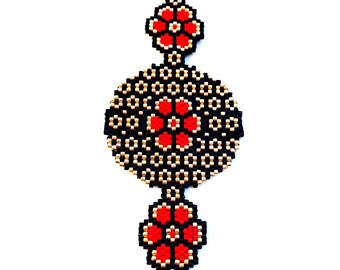 Wzór na bransoletkę Peyote WZÓR koralikowy Bransoletka z koralikami ze ściegiem Peyote Wzór koralikowy Bransoletka z koralikami Miyuki Delica Rozmiar 11