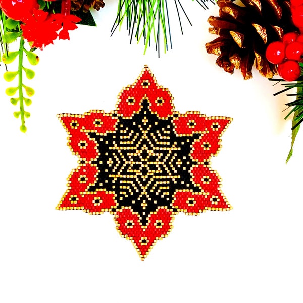 Brick Stitch Ornament Pattern, Digital Download, PDF Beaded Ornament, Beaded Pattern