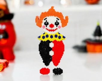 Halloween Clown, Brick Stitch Clown Pattern, Peyote Stitch Clown Pattern, Digital Download, PDF Beaded Pattern, Peyote Stitch, Brick Stitch