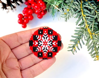 Brick Stitch and Peyote Stitch Christmas Ball Pattern, Digital Download, PDF Beaded Pattern, Beaded Pattern, Peyote Stitch, Brick Stitch