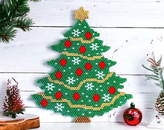 Peyote Stitch Pattern, Beading pattern, Instant download, Brick Stitch Pattern, Brick Stitch and Peyote Stitch Christmas Tree Pattern, Gift