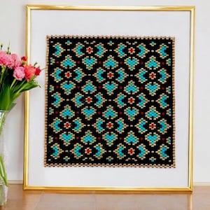 Peyote Stitch and Brick Stitch Beaded Coaster/Tile Pattern, Beaded Peyote Stitched Coaster Digital Pattern, Coaster, Beaded Tile