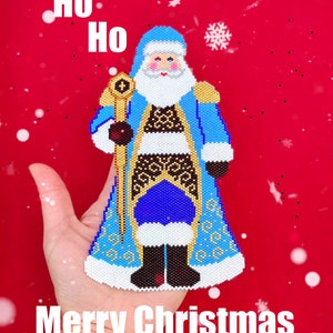 Peyote Stitch or Brick Stitch Santa Claus Pattern, Christmas Banner, PDF Beaded Pattern, Beaded ...