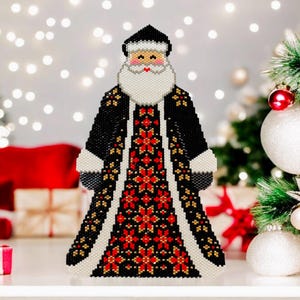Peyote Stitch or Brick Stitch Santa Claus Pattern, Christmas Santa, PDF Beaded Pattern, Beaded Pattern, Peyote Stitch, Brick Stitch, Santa