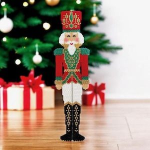 Peyote and Brick Stitch Nutcracker Pattern, Digital Download, PDF Beaded Pattern, Peyote Stitch, Brick Stitch, Christmas Ornament
