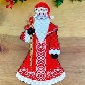 Peyote Stitch or Brick Stitch Santa Claus Pattern, Christmas Santa, PDF Beaded Pattern, Beaded ...