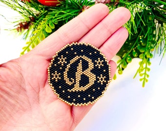 Peyote Stitch or Brick Stitch Pattern Letter B, Digital Download, PDF Pattern,Beaded Pattern,Seed Beads Peyote Pattern,bead weaving patterns