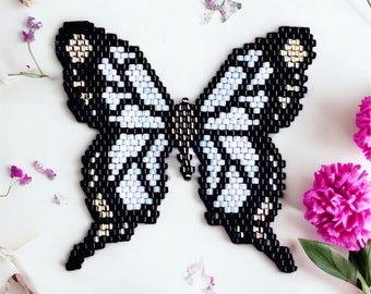 Brick Stich Perlen Schmetterling Muster, Miyuki Delica (PDF Muster)