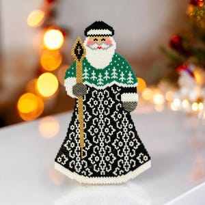 Peyote Stitch or Brick Stitch Santa Claus Pattern, Christmas Santa, PDF Beaded Pattern, Beaded Pattern, Peyote Stitch, Brick Stitch, Santa