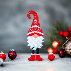 Peyote and Brick Stitch Gnome Pattern, Gnome Pattern, Digital Download, PDF Beaded Pattern, Beaded Pattern, Peyote Stitch, Brick Stitch