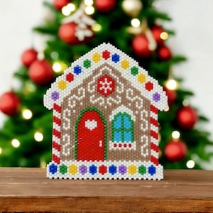 Peyote Stitch and Brick Stitch Gingerbread House Pattern, Gingerbread House, PDF Beaded Pattern, Beaded Pattern, Peyote Stitch, Brick Stitch