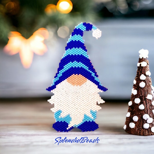 Brick Stitch Gnome Pattern, Peyote Stitch Gnome Pattern, Digital Download, PDF Beaded Pattern, Beaded Pattern, Peyote Stitch, Brick Stitch