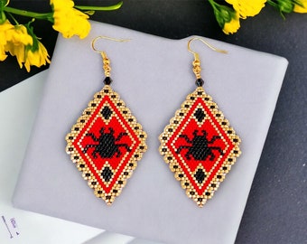 Peyote and Brick Stitch Earrings Patterns, Brick Stitch Pattern, Peyote Stitch, Seed Beads Earrings Pattern, Beaded Earrings, Miyuki Delica