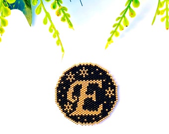 Peyote Stitch or Brick Stitch Pattern Letter E, Digital Download, PDF Pattern,Beaded Pattern,Seed Beads Peyote Pattern,bead weaving patterns