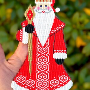 Peyote Stitch or Brick Stitch Santa Claus Pattern, Christmas Santa, PDF Beaded Pattern, Beaded ...