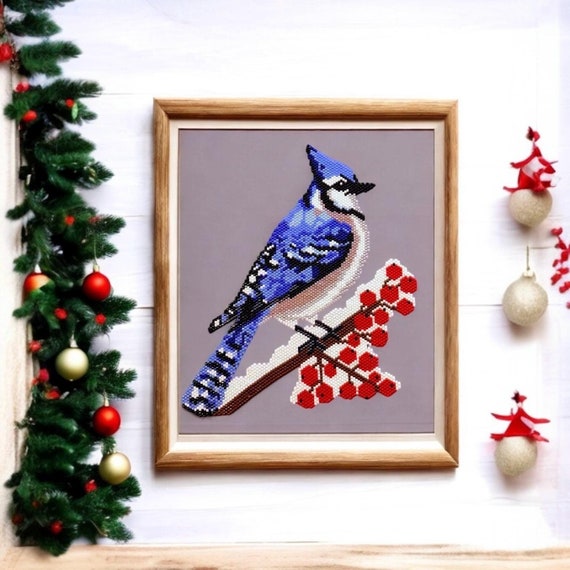 Peyote Stitch Blue Jay Pattern, Digital Download, PDF Beaded