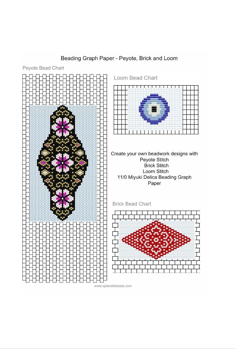 Beading Graph Paper for Peyote, Brick, Loom Stitch (printable PDF) - Etsy