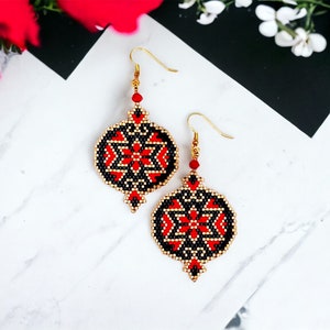 Brick Stitch Earrings Patterns, Brick Stitch Pattern, Instant Download PDF, Digital file pdf, Brick Stitch PDF Pattern,Earrings,Bead Weaving