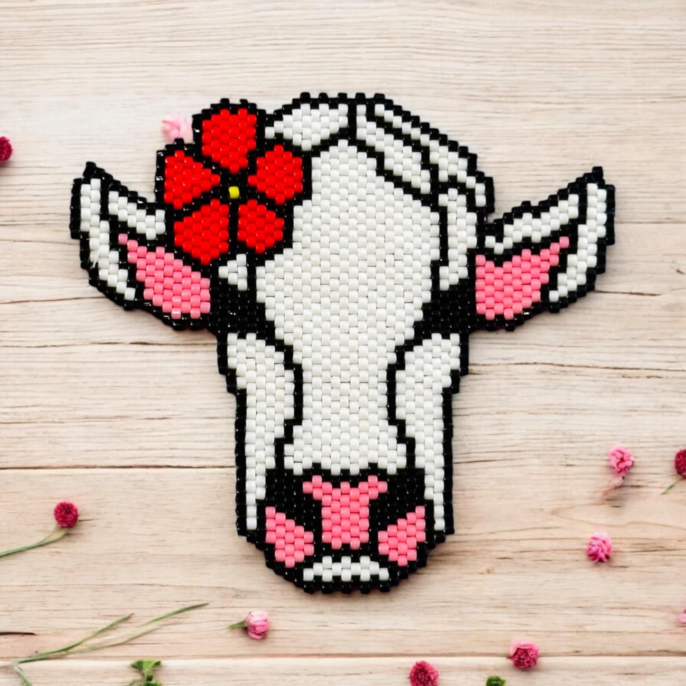 Cow - Brick and Peyote Stitch Pattern, Seed Beads Cow Pattern, Digital ...