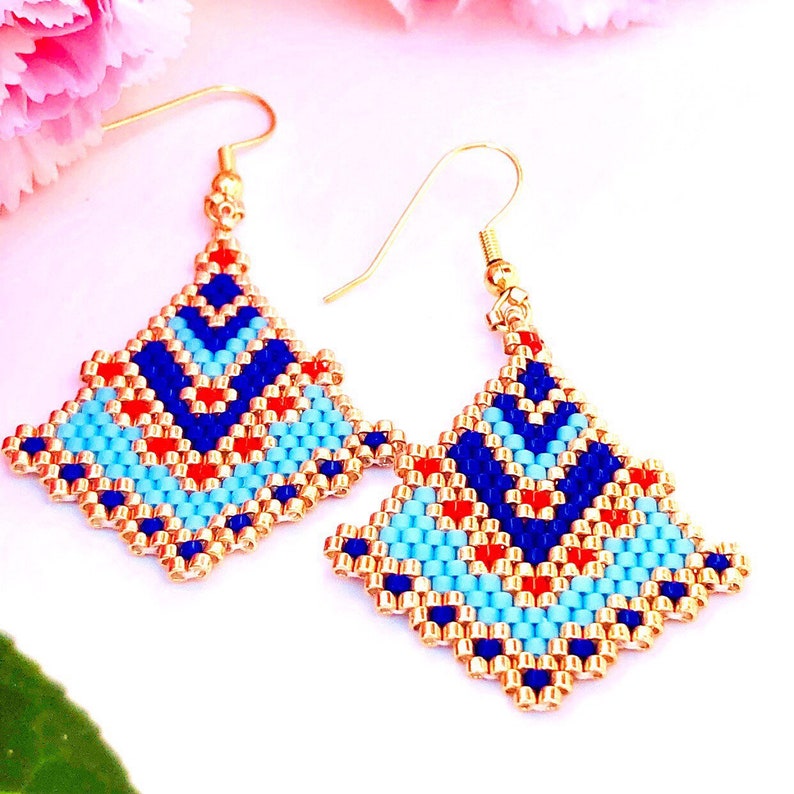 Brick Stitch Patterndigital File Pdfbrick Stitch Earrings - Etsy