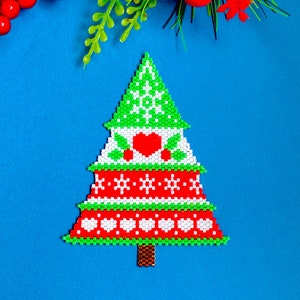 Brick Stitch and Peyote Stitch Pattern, Christmas Tree Pattern, Xmas ...