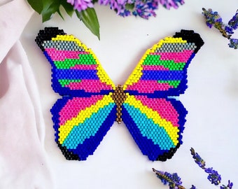 Brick Stich Perlen Schmetterling Muster, Miyuki Delica (PDF Muster)