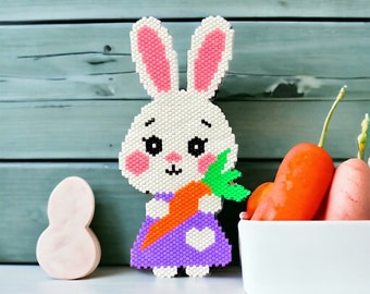 Easter Bunny, Peyote or Brick Stitch Bead Pattern, Easter Bunny pattern, Seed Beading Easter Bunny Pattern Miyuki Delica Size 11/0, Digital