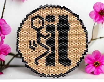 F It Instant Download Peyote Stitch and Brick Stitch Pattern, Miyuki Delica F It Beaded Circle, F it gift, Digital Download, Peyote Patterns