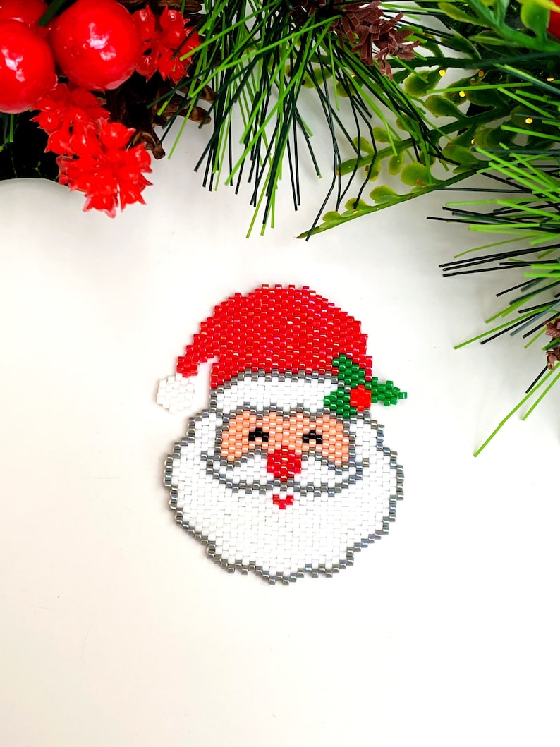 Peyote Stitch and Brick Stitch Santa Claus Pattern Christmas - Etsy