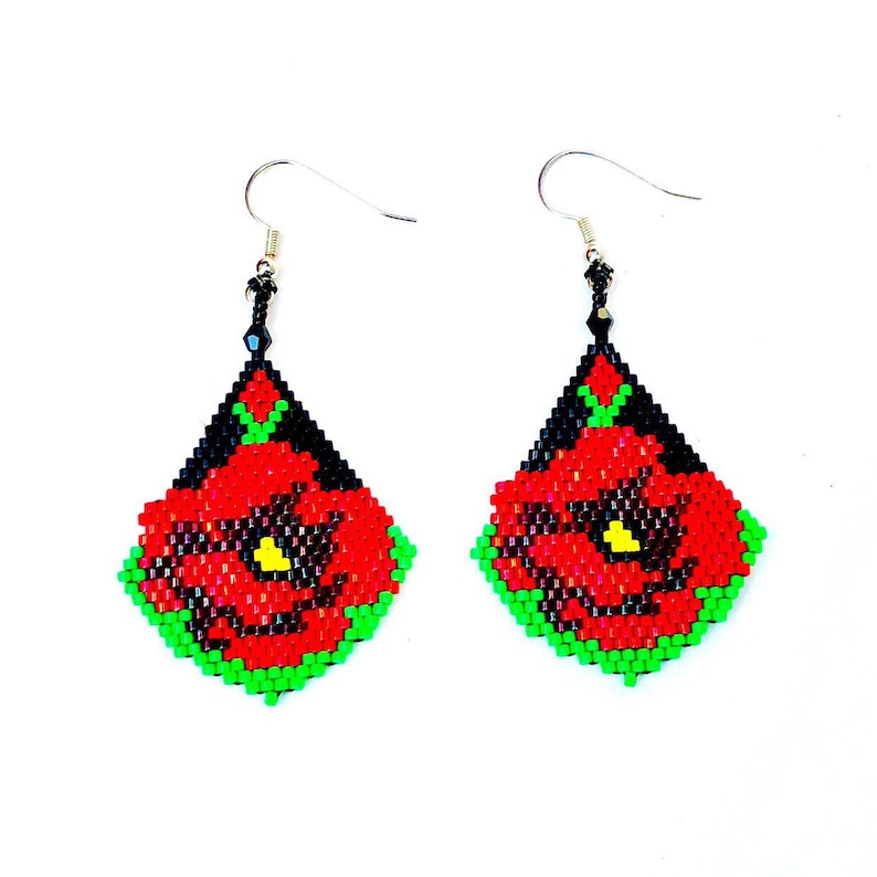 Brick Stitch Earrings Patterns Brick Stitch Pattern Instant - Etsy