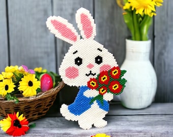 Easter Bunny, Peyote or Brick Stitch Bead Pattern, Easter Bunny pattern, Seed Beading Easter Bunny Pattern Miyuki Delica Size 11/0, Digital