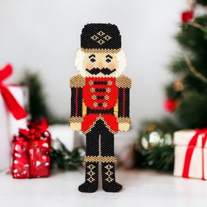 Peyote and Brick Stitch Nutcracker Pattern, Digital Download, PDF Beaded Pattern, Peyote Stitch, Brick Stitch, Christmas Ornament