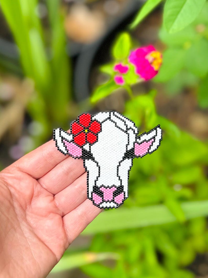 Cow - Brick and Peyote Stitch Pattern, Seed Beads Cow Pattern, Digital ...