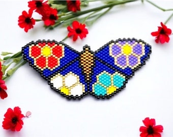 Brick and Peyote Stitch Butterfly Pattern,Brick Stitch Pattern,Instant Download PDF,Digital file pdf,Brick Stitch PDF,Seed Beads Butterfly