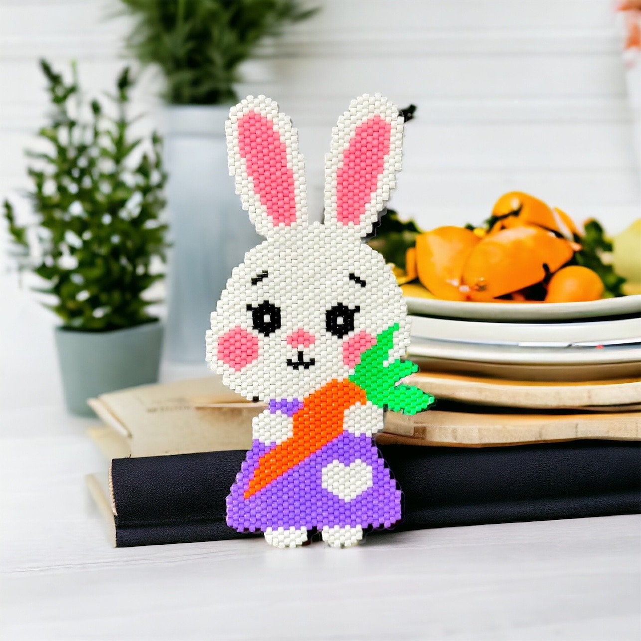 Easter Bunny, Peyote or Brick Stitch Bead Pattern, Easter Bunny