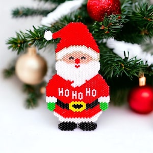 Peyote Stitch or Brick Stitch Santa Claus Pattern, Christmas Banner, PDF Beaded Pattern, Beaded Pattern, Peyote Stitch, Brick Stitch, Santa
