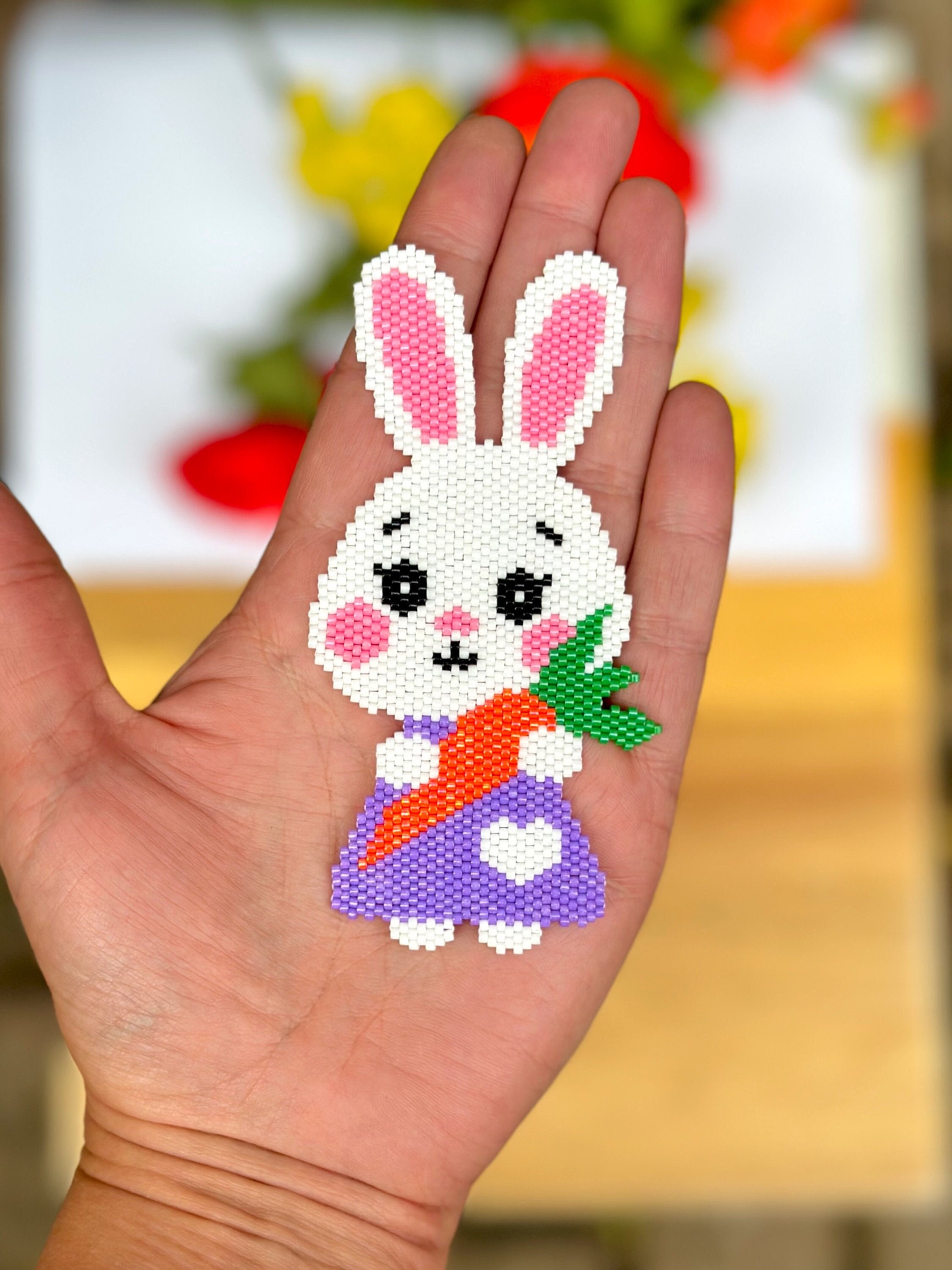 Easter Bunny, Peyote or Brick Stitch Bead Pattern, Easter Bunny