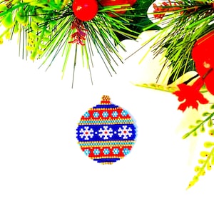 Brick Stitch and Peyote Stitch Christmas Ball Pattern, Digital Download, PDF Beaded Pattern, Beaded Pattern, Peyote Stitch, Brick Stitch