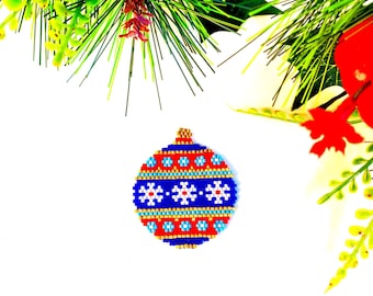 Brick Stitch and Peyote Stitch Christmas Ball Pattern, Digital Download, PDF Beaded Pattern, Beaded Pattern, Peyote Stitch, Brick Stitch