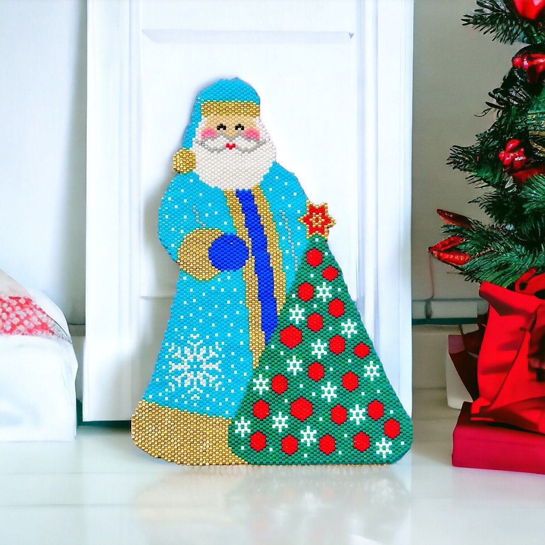 Peyote Stitch or Brick Stitch Santa Claus Pattern, Christmas Santa, PDF ...