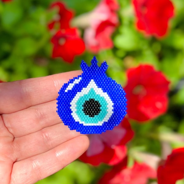 Peyote and Brick Stitch Pattern, Brick Stitch Evil Eye Pattern, Instant Download PDF, Digital file pdf, Evil Eye Protection, beaded pattern