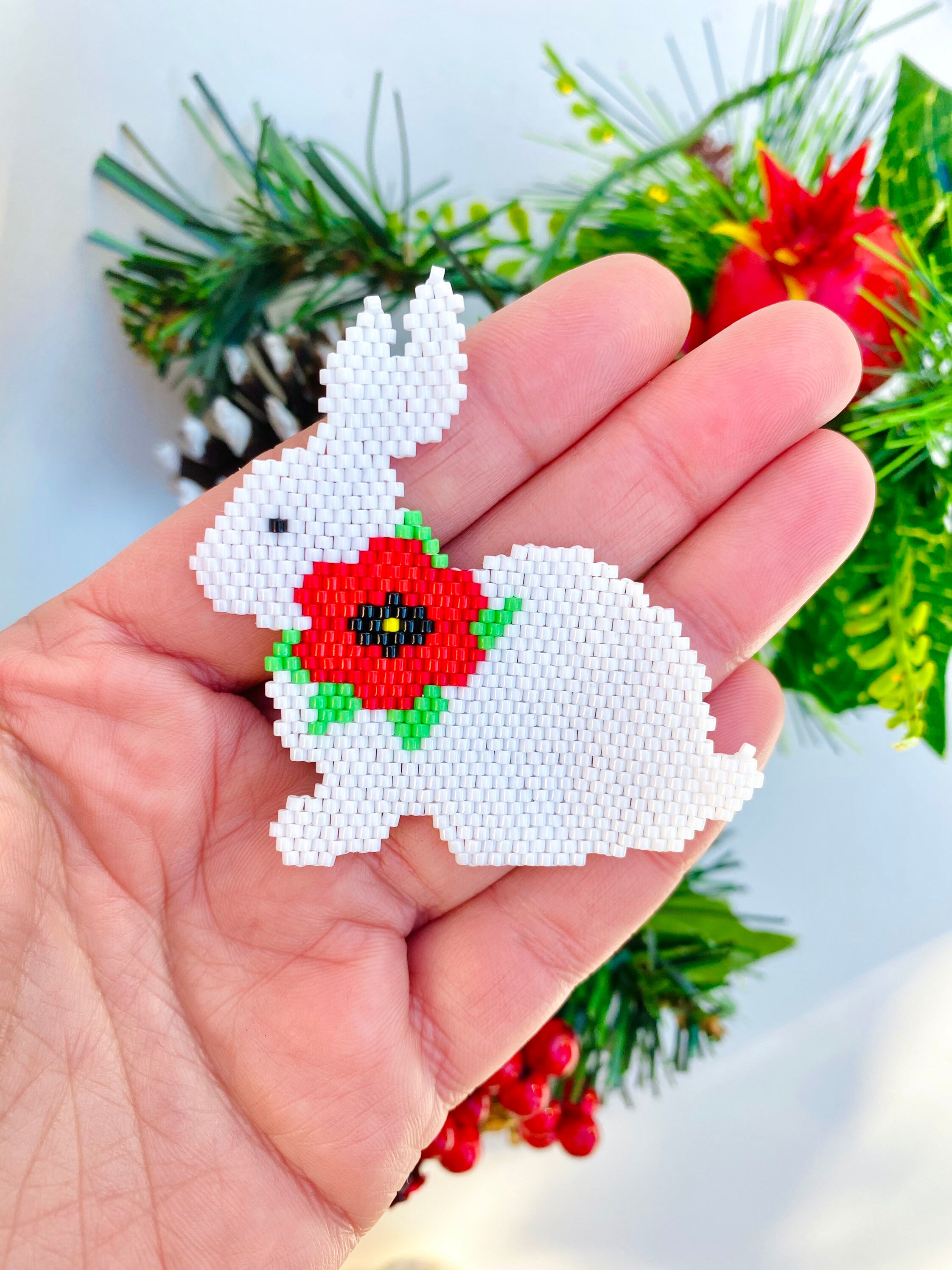 Easter Bunny Peyote or Brick Stitch Bead Pattern, Easter Bunny