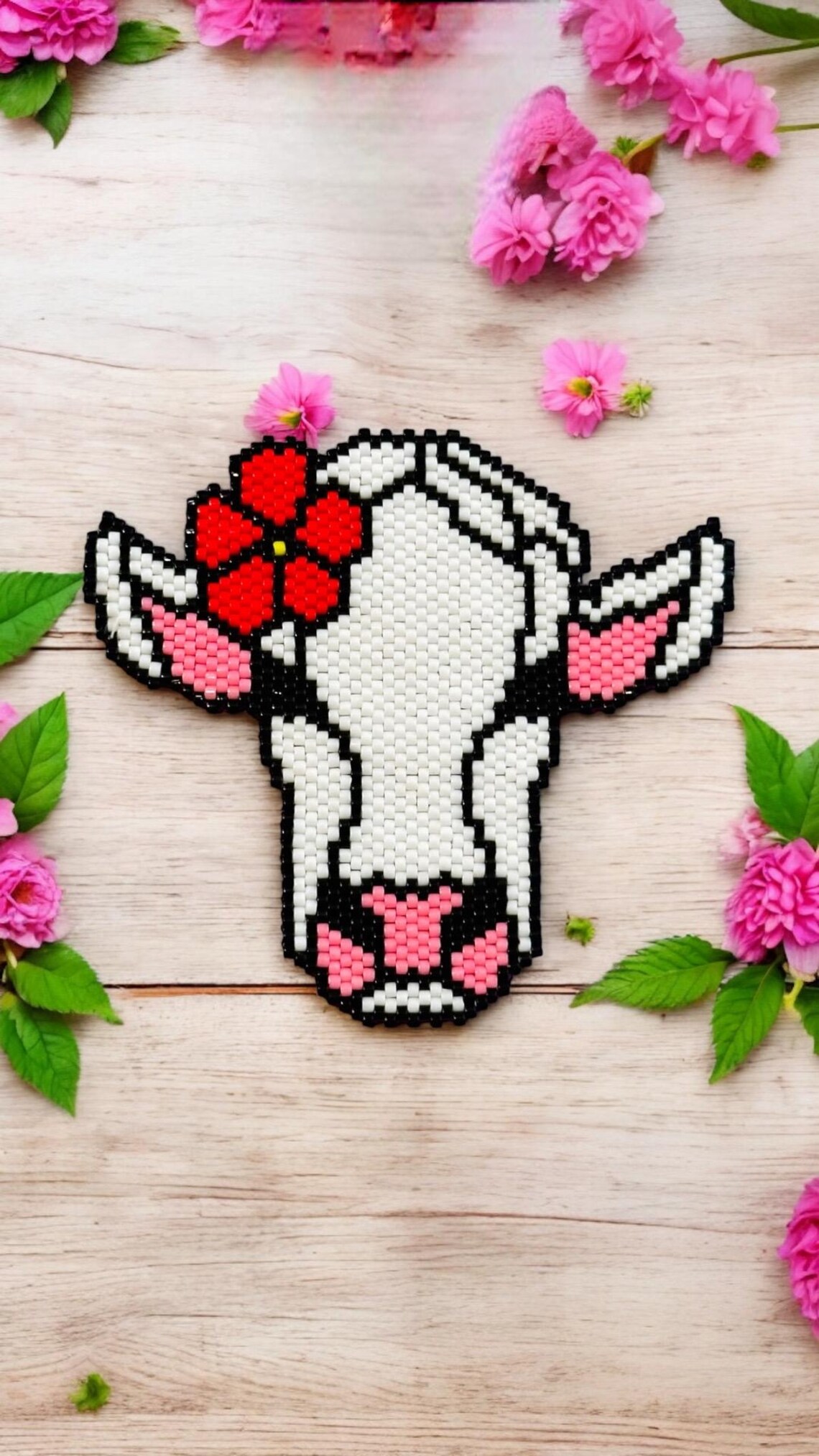 Cow - Brick and Peyote Stitch Pattern, Seed Beads Cow Pattern, Digital ...